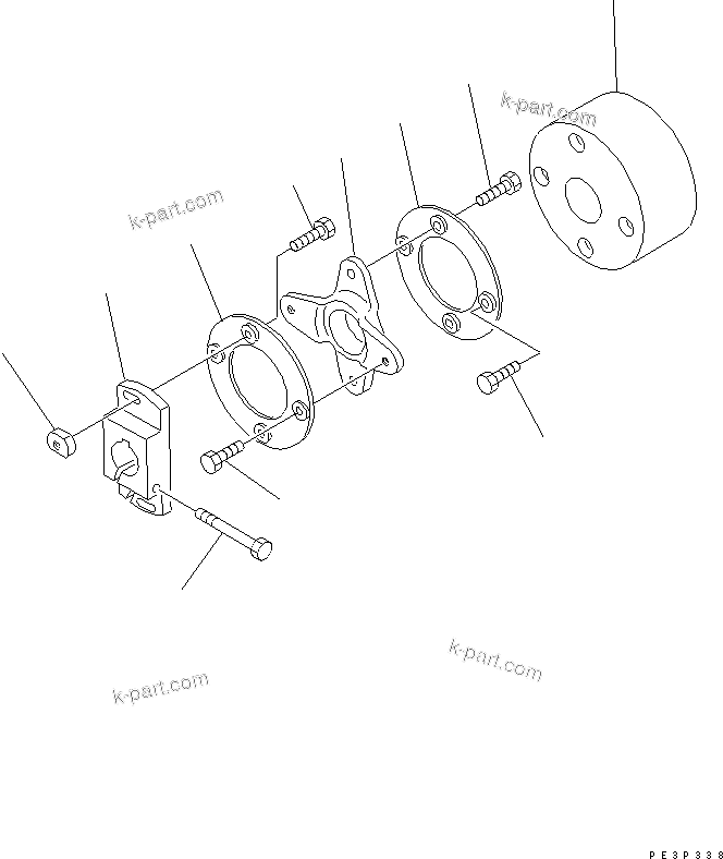 Komatsu parts book diagram for 6D125-1J S/N 10001-UP: FUEL INJECTION PUMP (COUPLING)(#14922-)