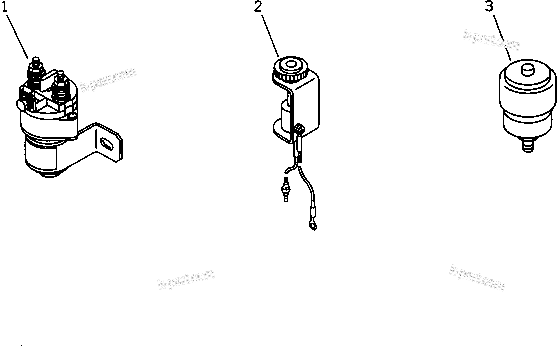 Komatsu parts book diagram for 6D125-1J S/N 10001-UP: HEATER SWITCH AND HEATER SIGNAL
