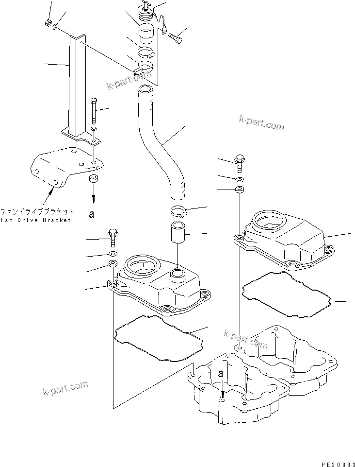 Komatsu parts book diagram for 6D125-1A-EA S/N 10001-UP: HEAD COVER
