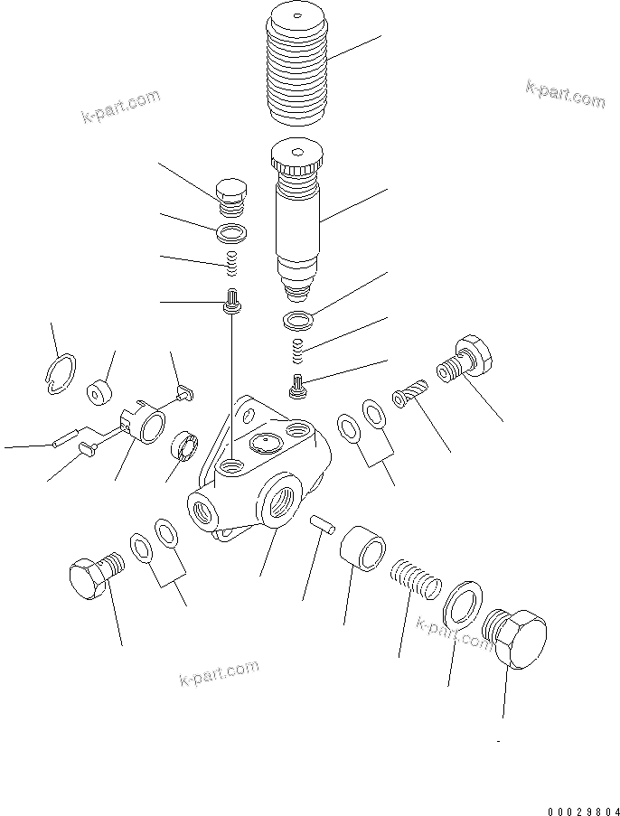 Komatsu parts book diagram for 6D125-1A-EA S/N 10001-UP: FUEL INJECTION PUMP (FEED PUMP)(INNER PARTS)(#19771-)