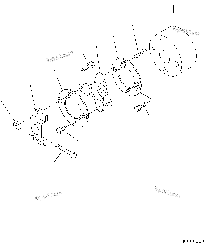 Komatsu parts book diagram for 6D125-1A-EA S/N 10001-UP: FUEL INJECTION PUMP (COUPLING) (INNER PARTS)(#37408-)