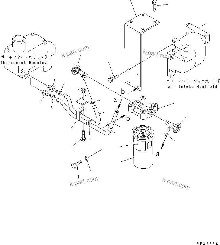 Komatsu parts book diagram for 6D125-1A-EA S/N 10001-UP: CORROSION RESISTOR AND PIPING