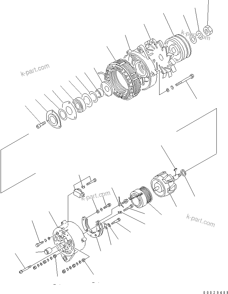 Komatsu parts book diagram for 6D125-1A-EA S/N 10001-UP: ALTERNATOR (35A) (COLD TERRAIN SPEC.) (INNER PARTS)(#21786-72524)