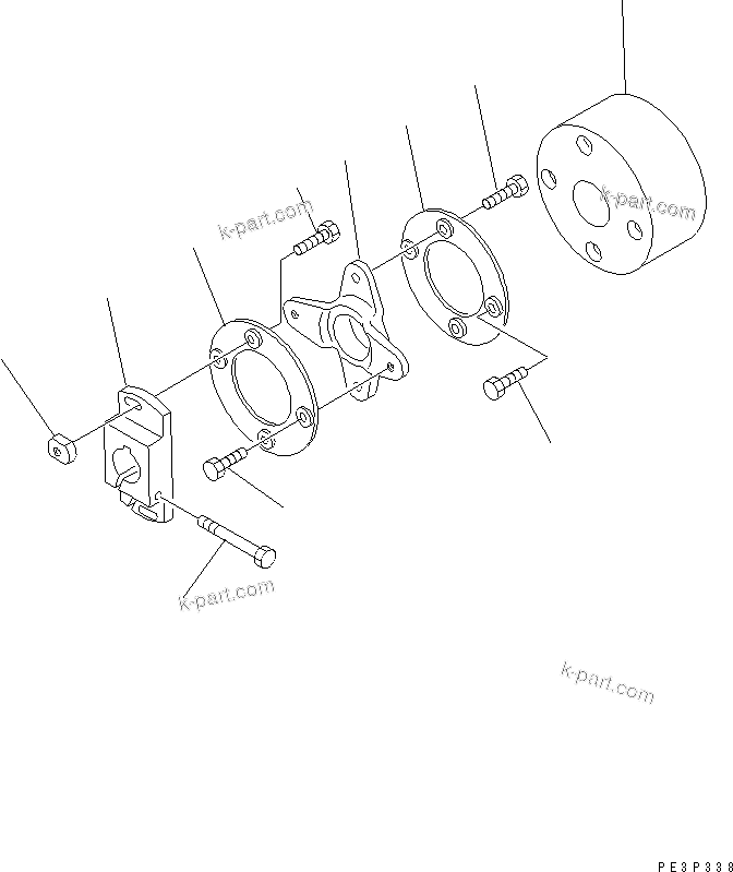 Komatsu parts book diagram for 6D125-1B-EL S/N 10001-UP: FUEL INJECTION PUMP (COUPLING) (INNER PARTS)(#37408-)