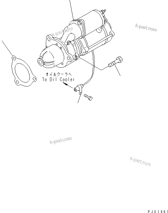 Komatsu parts book diagram for 6D125-1B-EL S/N 10001-UP: STARTING MOTOR MOUNTING (7.5KW) (FOR TRIMMING DOZER)