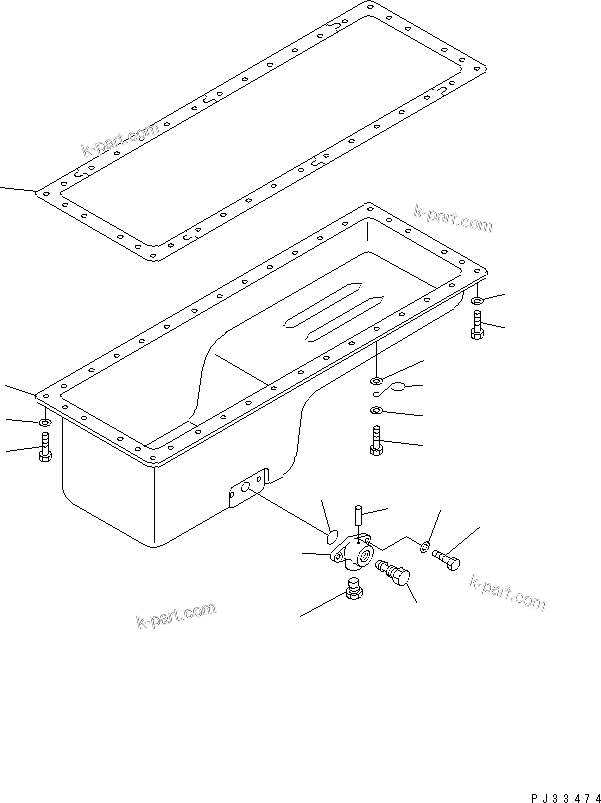 Komatsu parts book diagram for 6D125-1J-EA S/N 10001-UP: OIL PAN