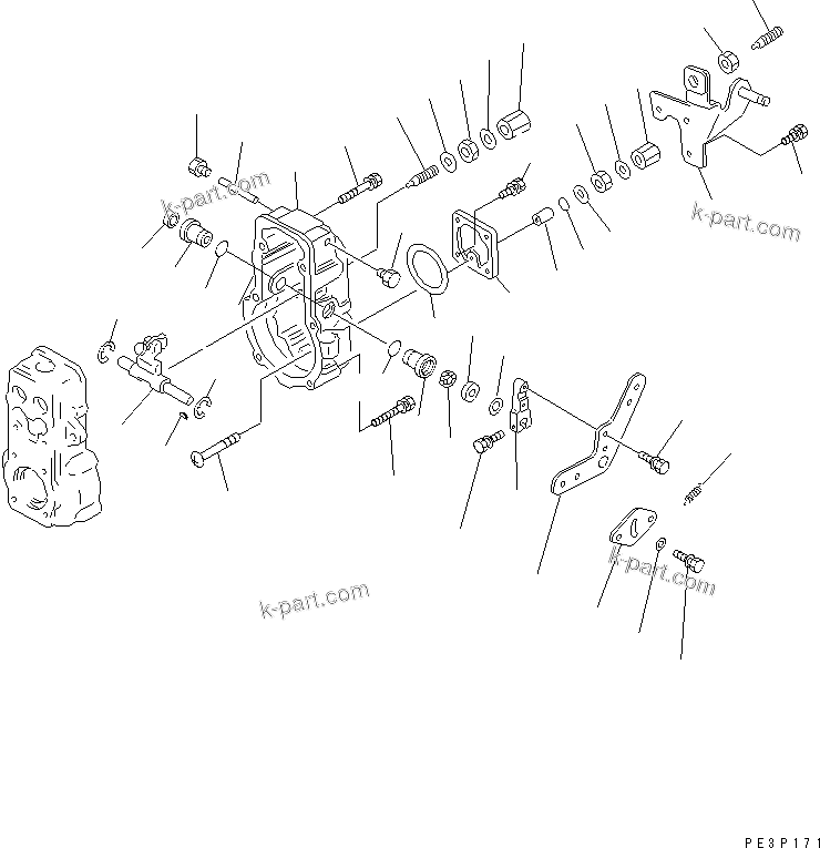 Komatsu parts book diagram for 6D125-1J-EA S/N 10001-UP: FUEL INJECTION PUMP (GOVERNOR) (2/2) (INNER PARTS)