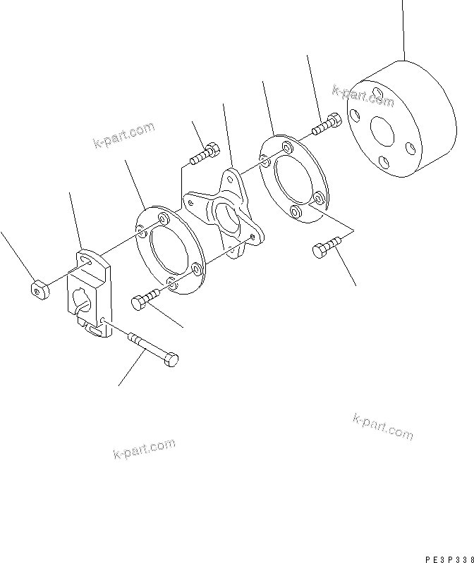 Komatsu parts book diagram for 6D125-1J-EA S/N 10001-UP: FUEL INJECTION PUMP (COUPLING) (INNER PARTS)(#14922-)