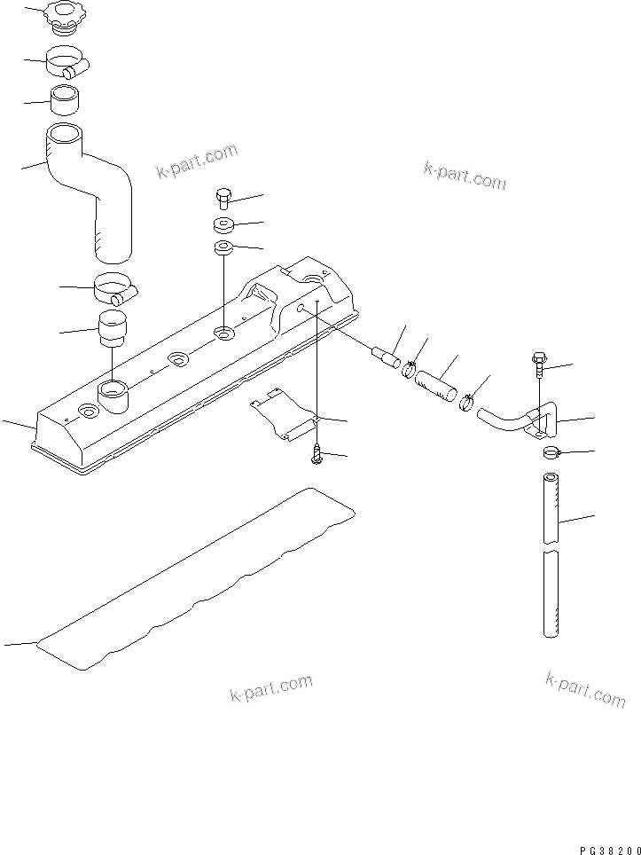 Komatsu parts book diagram for 6D95L-1AC-S S/N 96999-UP: HEAD COVER