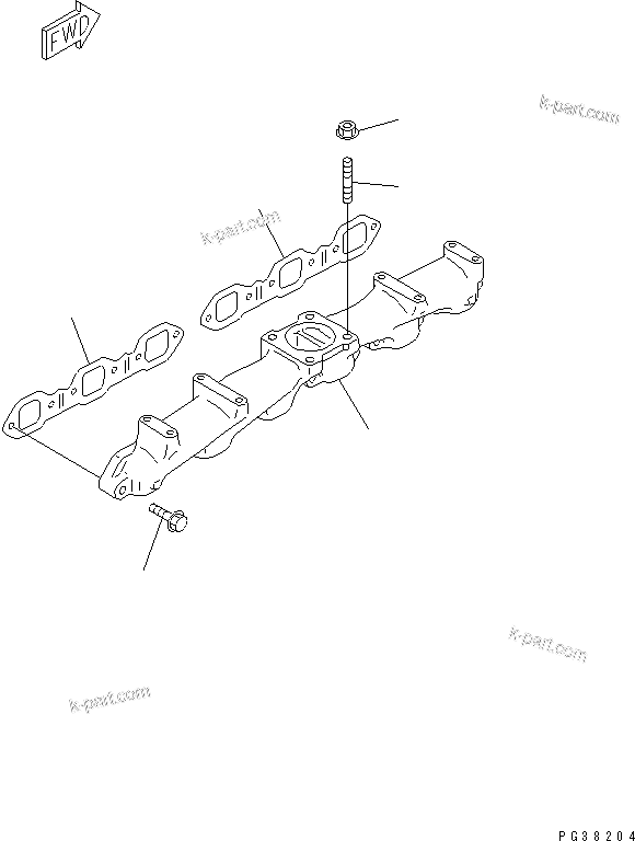 Komatsu parts book diagram for 6D95L-1AC-S S/N 96999-UP: EXHAUST MANIFOLD