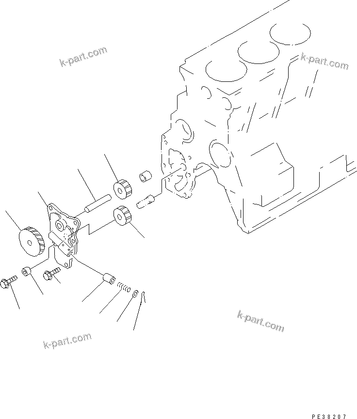 Komatsu parts book diagram for 6D95L-1AC-S S/N 96999-UP: OIL PUMP