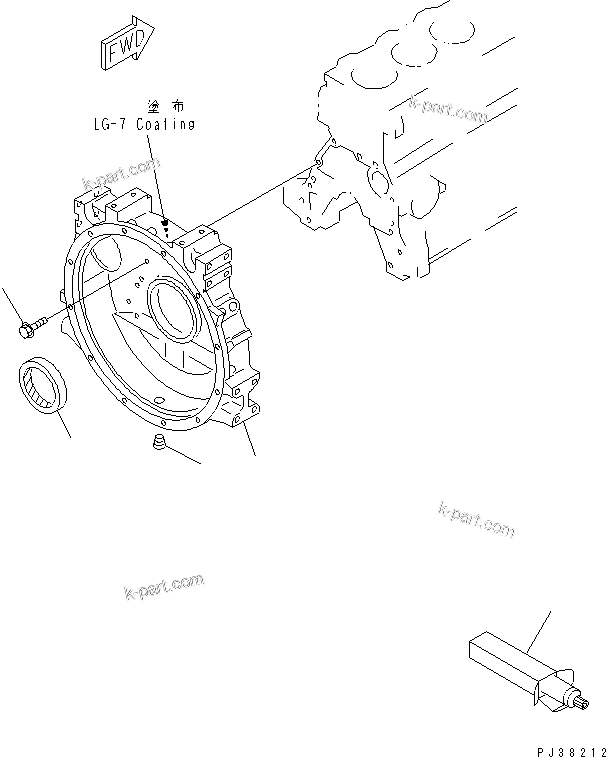 Komatsu parts book diagram for 6D95L-1AC-S S/N 96999-UP: FLYWHEEL HOUSING