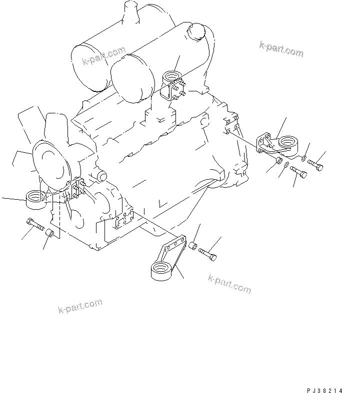 Komatsu parts book diagram for 6D95L-1AC-S S/N 96999-UP: ENGINE MOUNTING