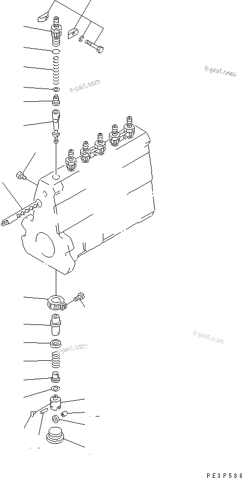Komatsu parts book diagram for 6D95L-1AC-S S/N 96999-UP: FUEL INJECTION PUMP (PUMP) (2/2) (INNER PARTS)(#100413-)