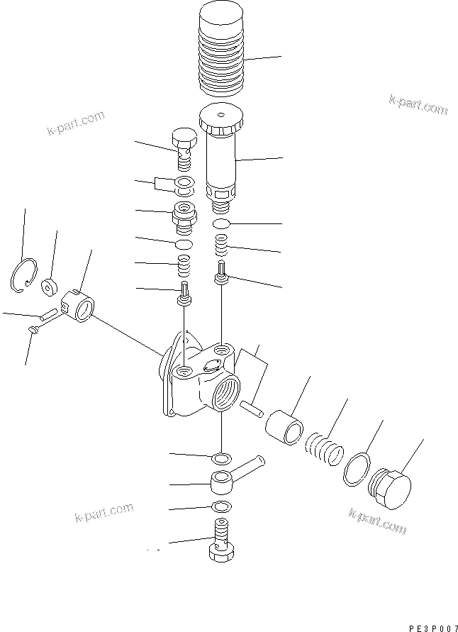Komatsu parts book diagram for 6D95L-1AC-S S/N 96999-UP: FUEL INJECTION PUMP (FEED PUMP) (INNER PARTS)(#100413-)