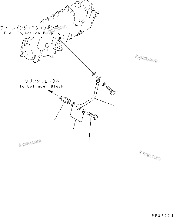 Komatsu parts book diagram for 6D95L-1AC-S S/N 96999-UP: FUEL INJECTION PUMP LUBRICATOR