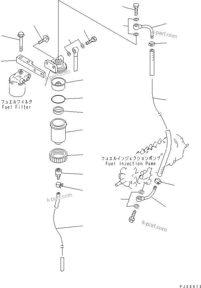 Komatsu parts book diagram for 6D95L-1AC-S S/N 96999-UP: WATER SEPARATOR (FOR 13A¤ 25A ALTERNATOR)