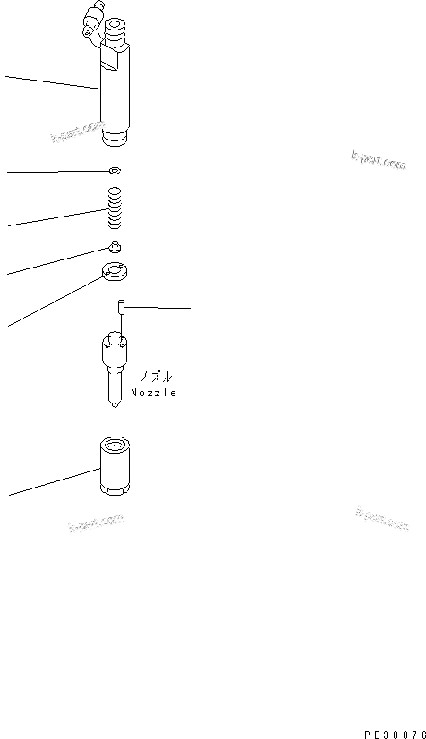 Komatsu parts book diagram for 6D95L-1AC-S S/N 96999-UP: HOLDER (INNER PARTS)