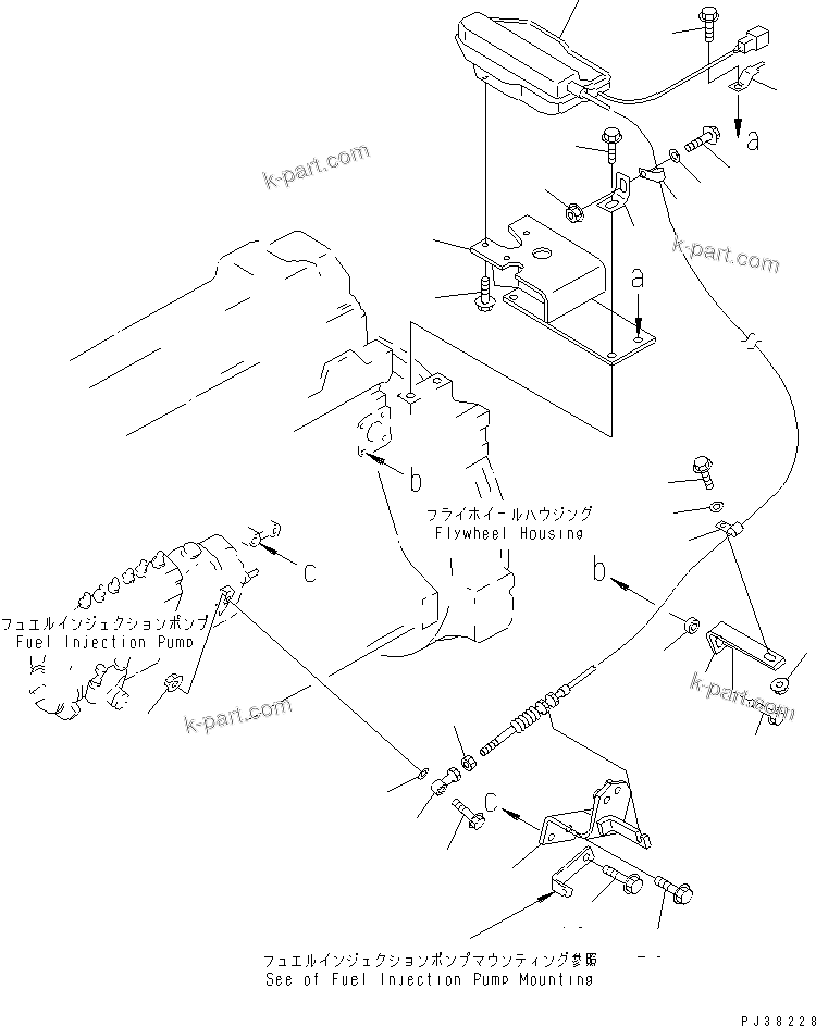 Komatsu parts book diagram for 6D95L-1AC-S S/N 96999-UP: STOP MOTOR