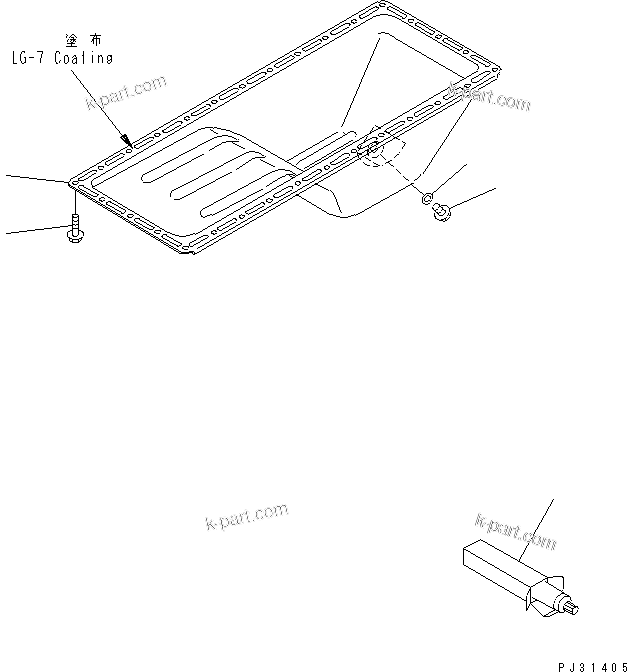 Komatsu parts book diagram for 6D95L-1U S/N 23421-UP: OIL PAN