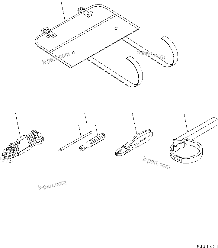 Komatsu parts book diagram for 6D95L-1U S/N 23421-UP: TOOL