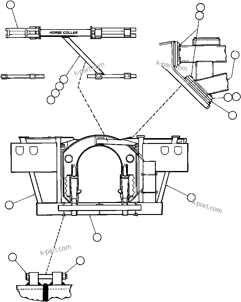 Komatsu parts book diagram for AFE32-BA 830E                 ARCH MINERAL: FRAME & UPRIGHTS