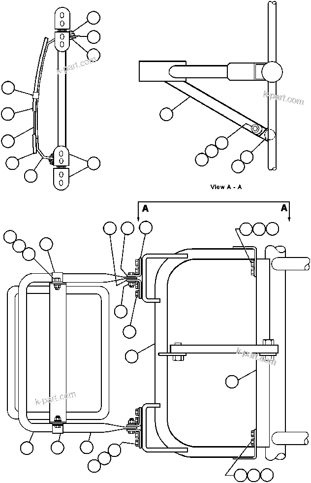 Komatsu parts book diagram for AFE32-BA 830E                 ARCH MINERAL: R.H. CONVEX MIRROR INSTL