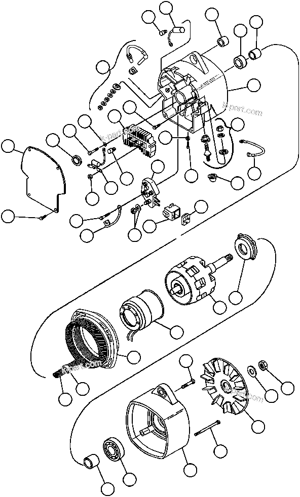 Komatsu parts book diagram for AFE32-BA 830E                 ARCH MINERAL: BATTERY CHARGING ALTERNATOR (1283871H91)