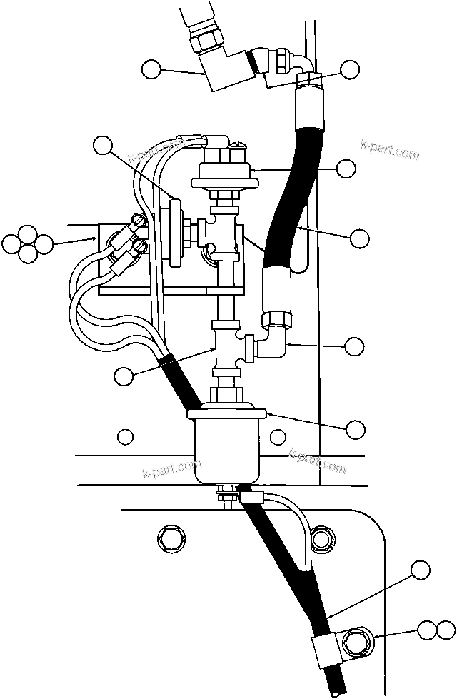Komatsu parts book diagram for AFE32-BA 830E                 ARCH MINERAL: ENGINE OIL PRESSURE PIPING