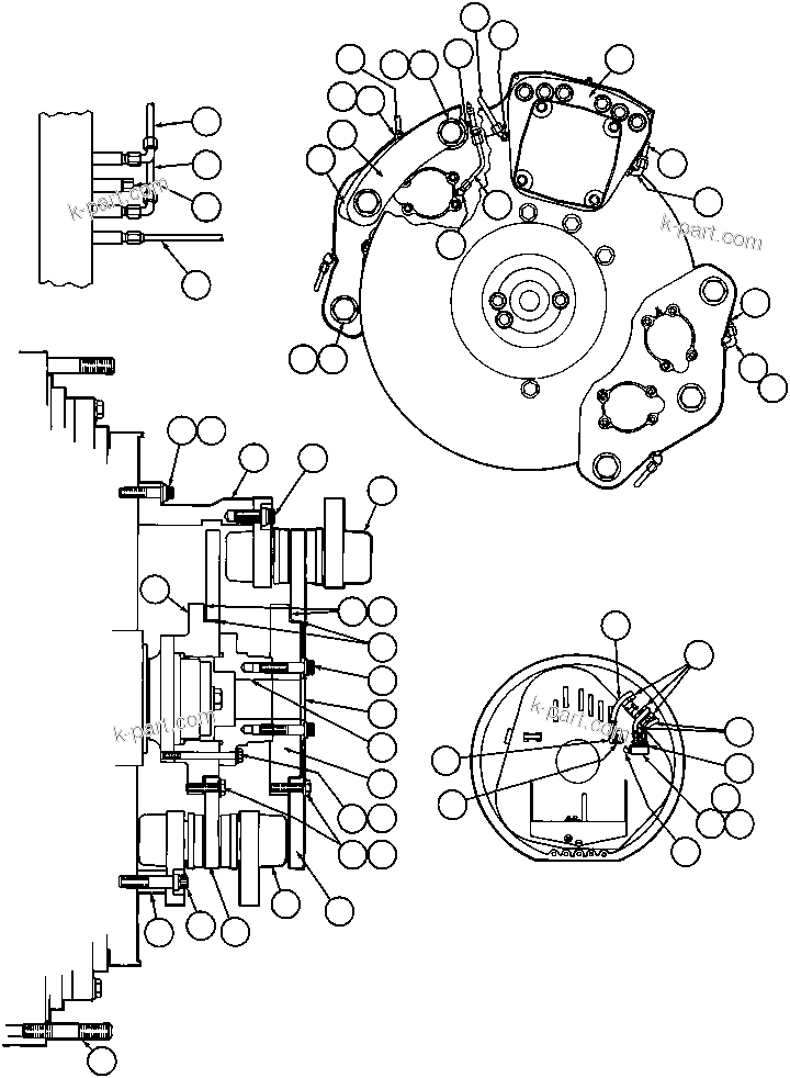 Komatsu parts book diagram for AFE32-BA 830E                 ARCH MINERAL: REAR DISC & PARKING BRAKE INSTL