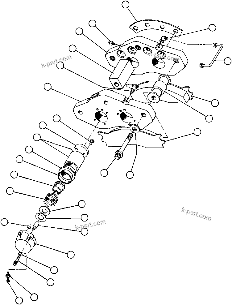 Komatsu parts book diagram for AFE32-BA 830E                 ARCH MINERAL: REAR DISC BRAKE ASSM (PB5553)