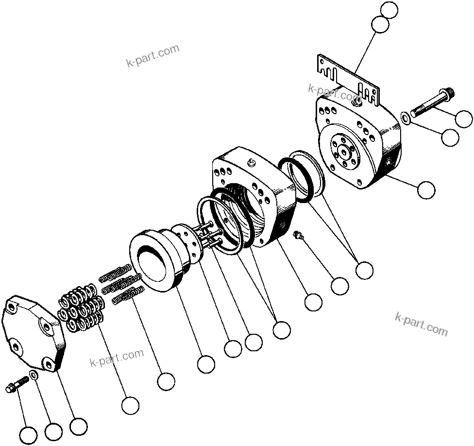 Komatsu parts book diagram for AFE32-BA 830E                 ARCH MINERAL: PARKING BRAKE ASSM (PB6945)