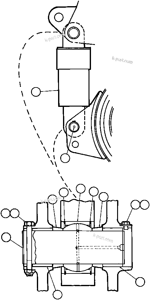 Komatsu parts book diagram for AFE32-BA 830E                 ARCH MINERAL: REAR SUSPENSION & MOUNTING