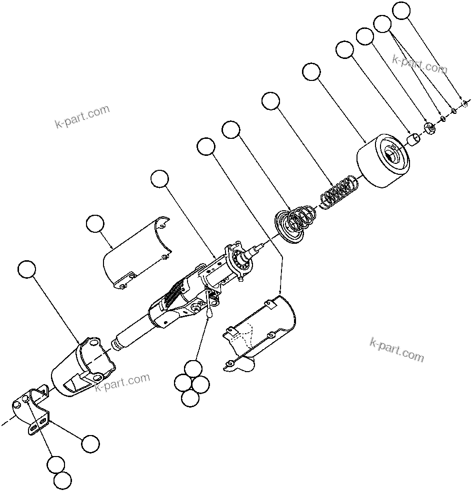 Komatsu parts book diagram for AFE32-BA 830E                 ARCH MINERAL: STEERING COLUMN ASSM (PB6880)