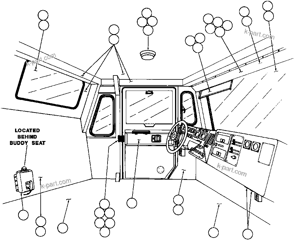 Komatsu parts book diagram for AFE32-BA 830E                 ARCH MINERAL: CAB ASSM - 2 (PB7907)