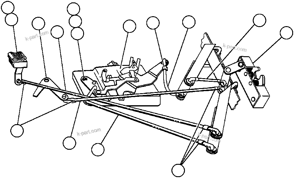 Komatsu parts book diagram for AFE32-BA 830E                 ARCH MINERAL: CAB DOOR LINKAGE
