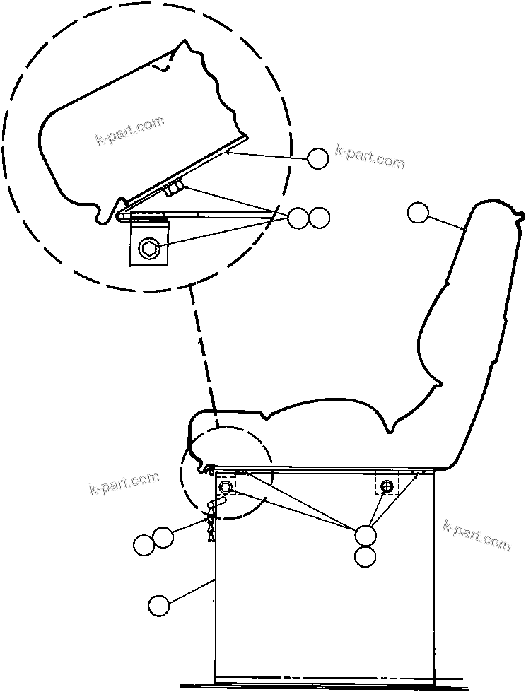 Komatsu parts book diagram for AFE32-BA 830E                 ARCH MINERAL: PASSENGER SEAT INSTL