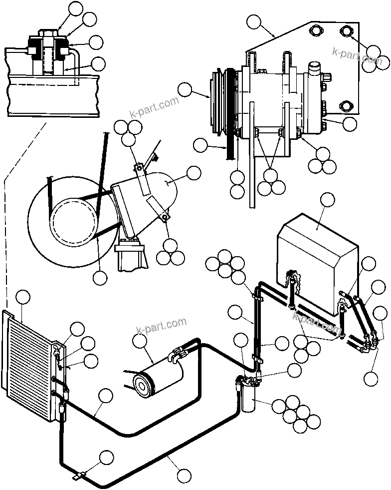 Komatsu parts book diagram for AFE32-BA 830E                 ARCH MINERAL: AIR CONDITIONER PIPING & INSTL