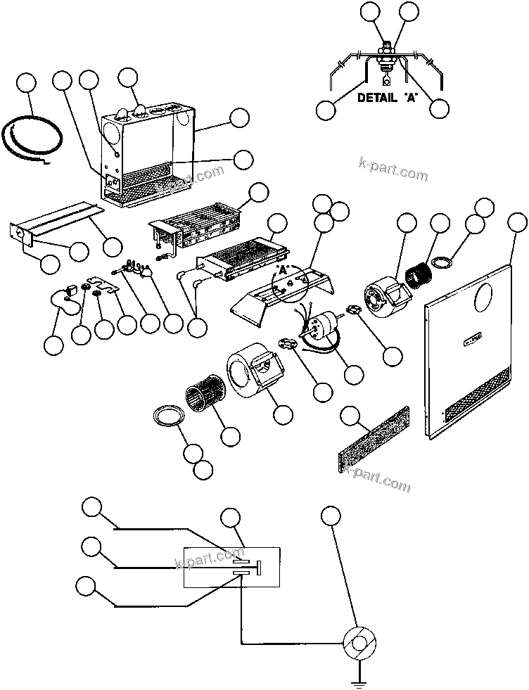 Komatsu parts book diagram for AFE32-BA 830E                 ARCH MINERAL: HEATER/AIR CONDITIONER (PB7742-1/PB4082-2)