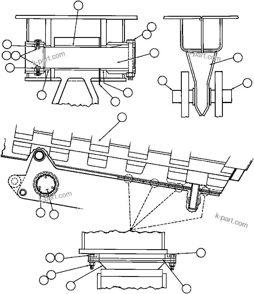 Komatsu parts book diagram for AFE32-BA 830E                 ARCH MINERAL: BODY & BODY PIVOT