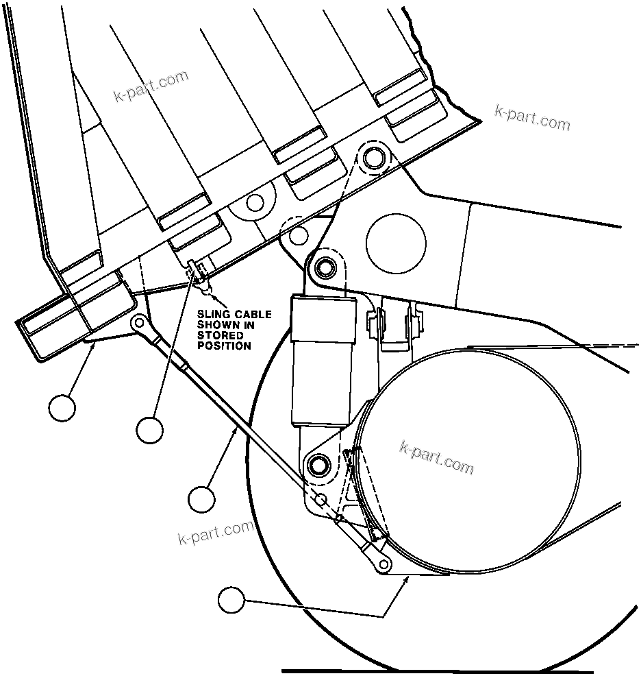 Komatsu parts book diagram for AFE32-BA 830E                 ARCH MINERAL: BODY CABLE SLING INSTL