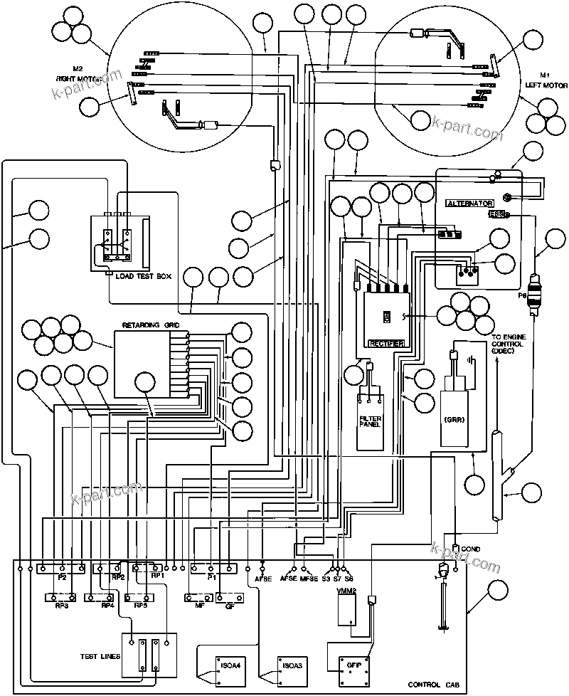 Komatsu parts book diagram for AFE32-BA 830E                 ARCH MINERAL: ELECTRIC POWER COMPONENTS WIRING