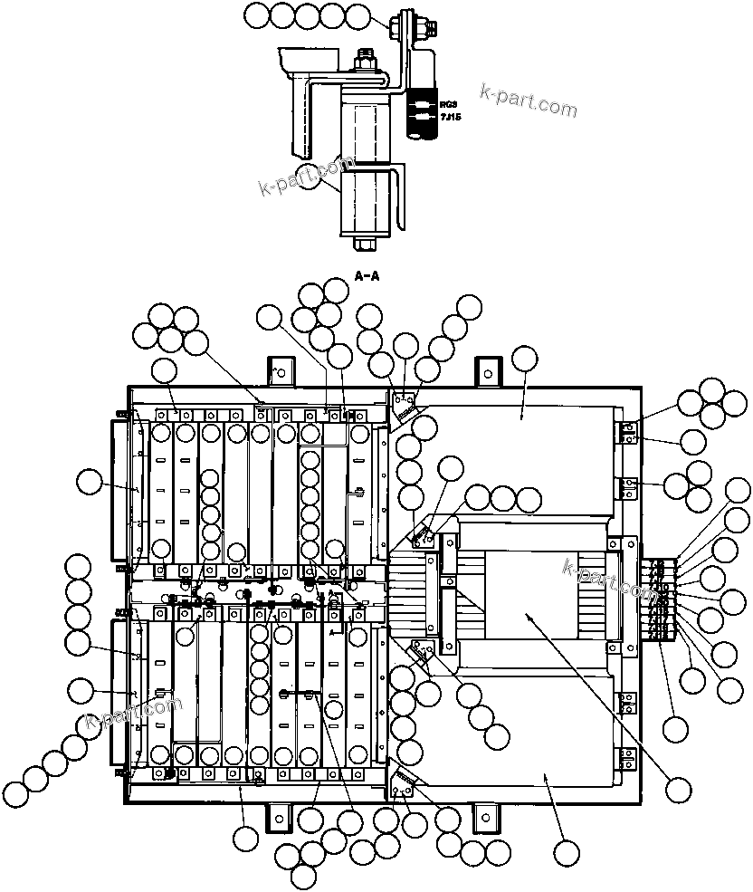 Komatsu parts book diagram for AFE32-BA 830E                 ARCH MINERAL: BLOWN GRID MODULE - 3