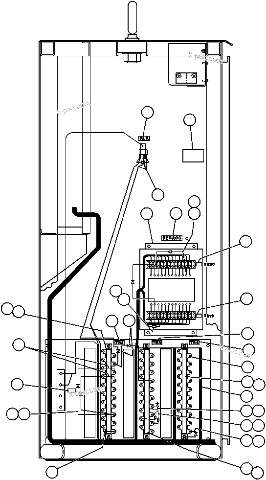 Komatsu parts book diagram for AFE32-BA 830E                 ARCH MINERAL: CONTROL CABINET WIRING - 4