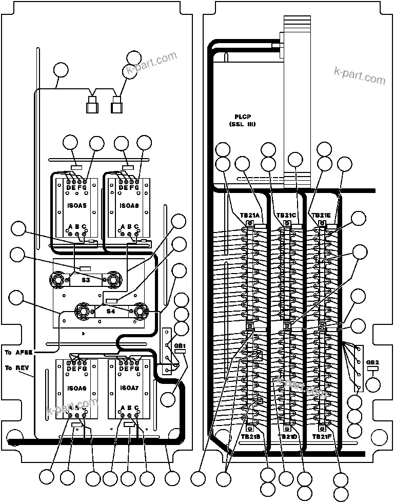 Komatsu parts book diagram for AFE32-BA 830E                 ARCH MINERAL: CONTROL CABINET WIRING - 5