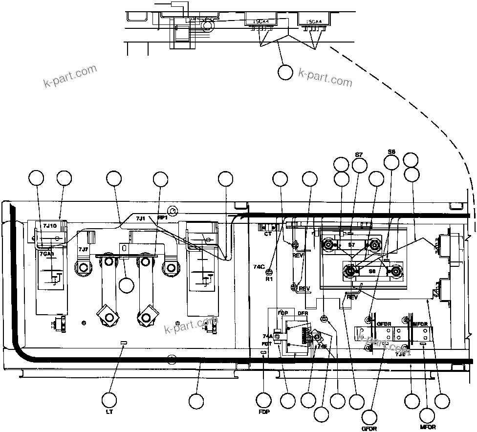 Komatsu parts book diagram for AFE32-BA 830E                 ARCH MINERAL: CONTROL CABINET WIRING - 6