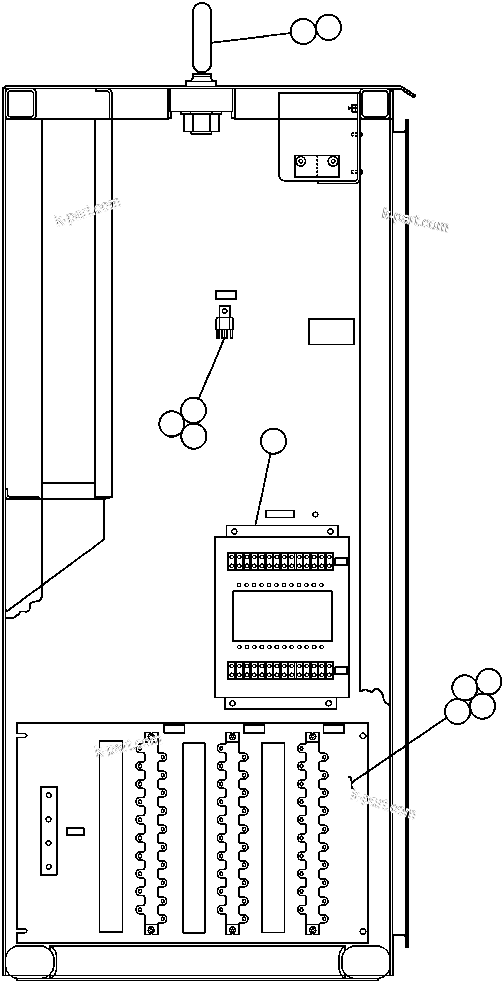 Komatsu parts book diagram for AFE32-BA 830E                 ARCH MINERAL: CONTROL CABINET ASSM - 4