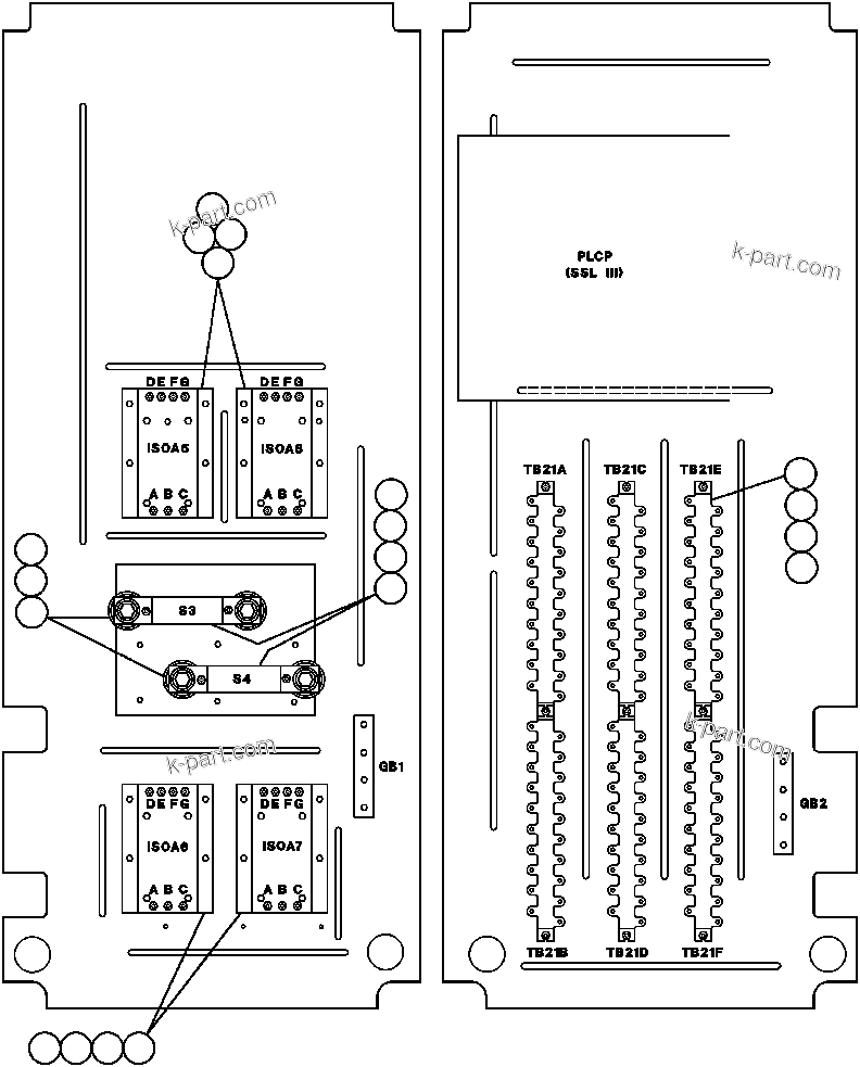 Komatsu parts book diagram for AFE32-BA 830E                 ARCH MINERAL: CONTROL CABINET ASSM - 5