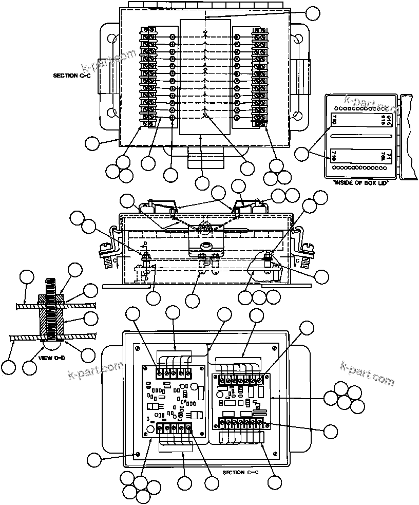 Komatsu parts book diagram for AFE32-BA 830E                 ARCH MINERAL: RCP/ACC INTERFACE BOX ASSM (EC5200)