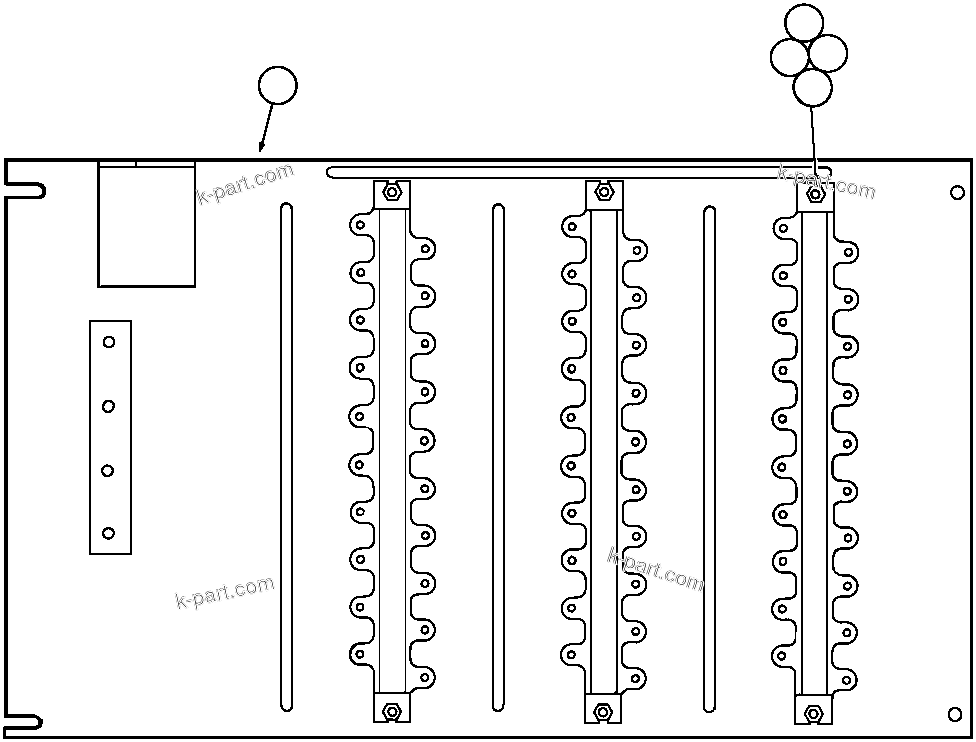 Komatsu parts book diagram for AFE32-BA 830E                 ARCH MINERAL: TERMINAL BLOCK PANEL ASSM